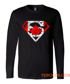 Superhero Dad Canadian Flag Long Sleeve