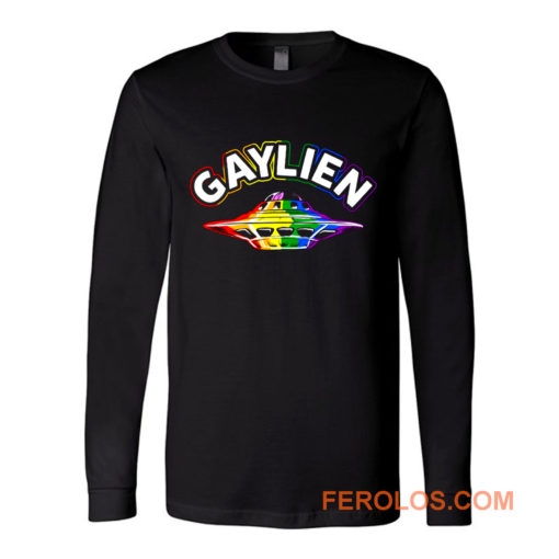 UFO Gay Pride Gaylien Funny Gay Pride Long Sleeve