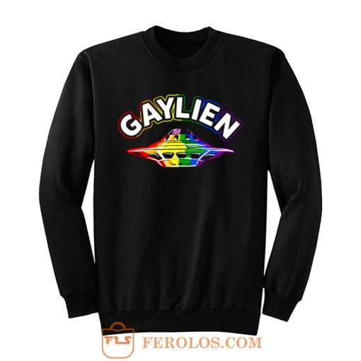 UFO Gay Pride Gaylien Funny Gay Pride Sweatshirt