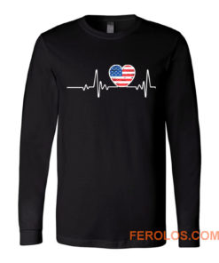 USA Flag Heart 4th Of July Long Sleeve