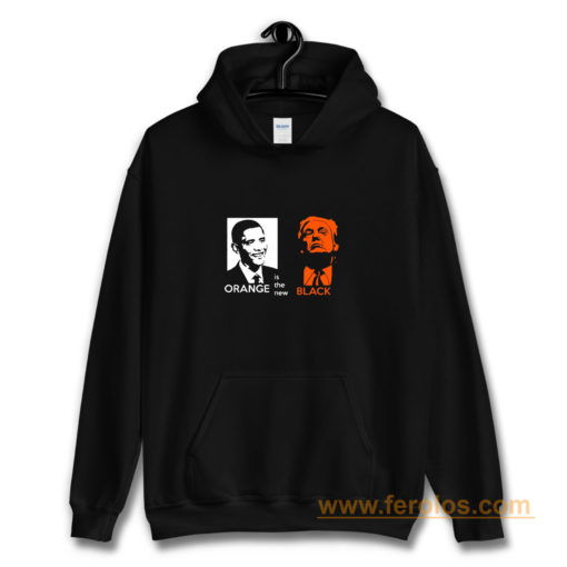 Black Orange Obama And Trump Hoodie