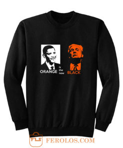 Black Orange Obama And Trump Sweatshirt