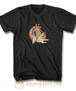 Cat Riding Unidog Vintage T Shirt