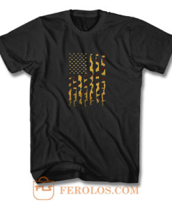 Cheetah American Flag T Shirt