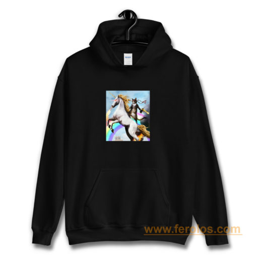 Crazy Cat Unicorn Rainbow Funny Hoodie