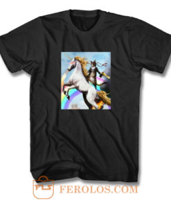 Crazy Cat Unicorn Rainbow Funny T Shirt