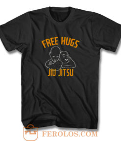 Free Hugs Jiu Jitsu Funny Fighter Martial Arts Vintage T Shirt