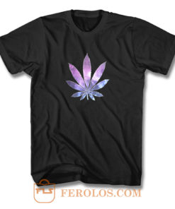 Galaxy Marijuana Leaf T Shirt