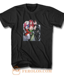 Harley Quinn Poison Ivy Superhero Sexy T Shirt