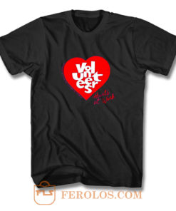 Jerzees Single Stitch Hearts At Work T Shirt