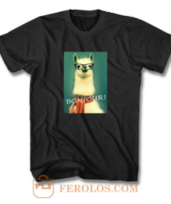 Llama Bonjour T Shirt