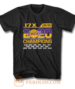 Los Angeles Lakers 2020 17 Time NBA Finals Champions T Shirt