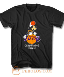 Mickey Basket Ball Champios 2020 Lakers T Shirt