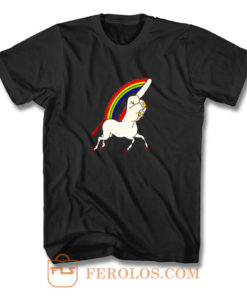 Middle Finger Unicorn Novelty T Shirt