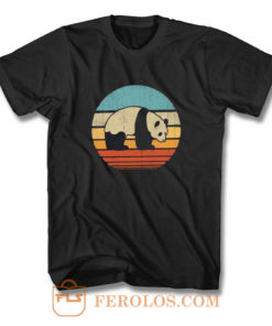 Sunset Bear Vintage Panda T Shirt