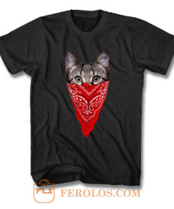 Bandana Cat Katze Gangster T Shirt
