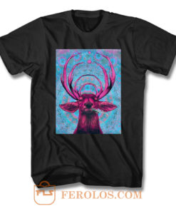 Deer Techno Q Dance Defqon Hardstyle Trippy Hipster T Shirt