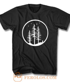 Forest Mountain Starry Night T Shirt
