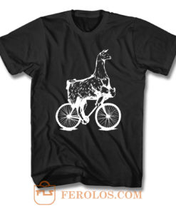 Llama On Bicycle T Shirt