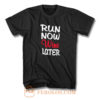 Run Now Wine Later Gym Workout Fitness Burnout T Shirt