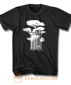 Barcode Nature Tree T Shirt