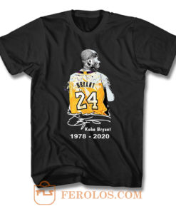 Rip Kobe Bryant 24 Lakers Basketball 1978 2020 T Shirt